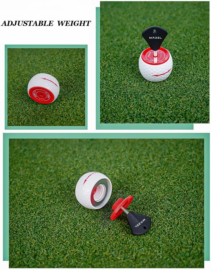 MAZEL Wheel-Like Golf Practice Ball, Adjustable Weight Putting Trainer with Instant Feedback