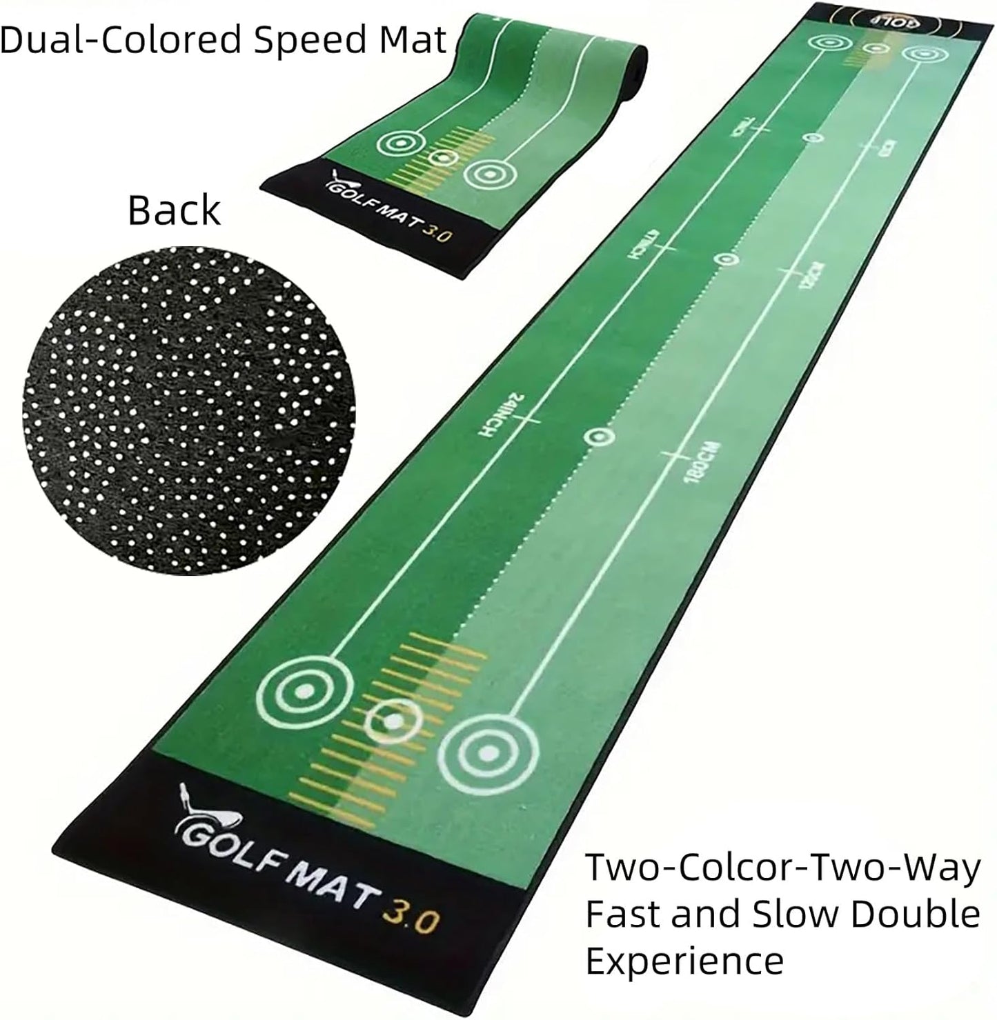 1 Piece Golf Putting Practice mat, Size is 19.69 inches x 116 inches, Portable Washable Non-Slip Folding Putting mat, Suitable for Home, Office, Outdoor use, Party Team Building Activities.