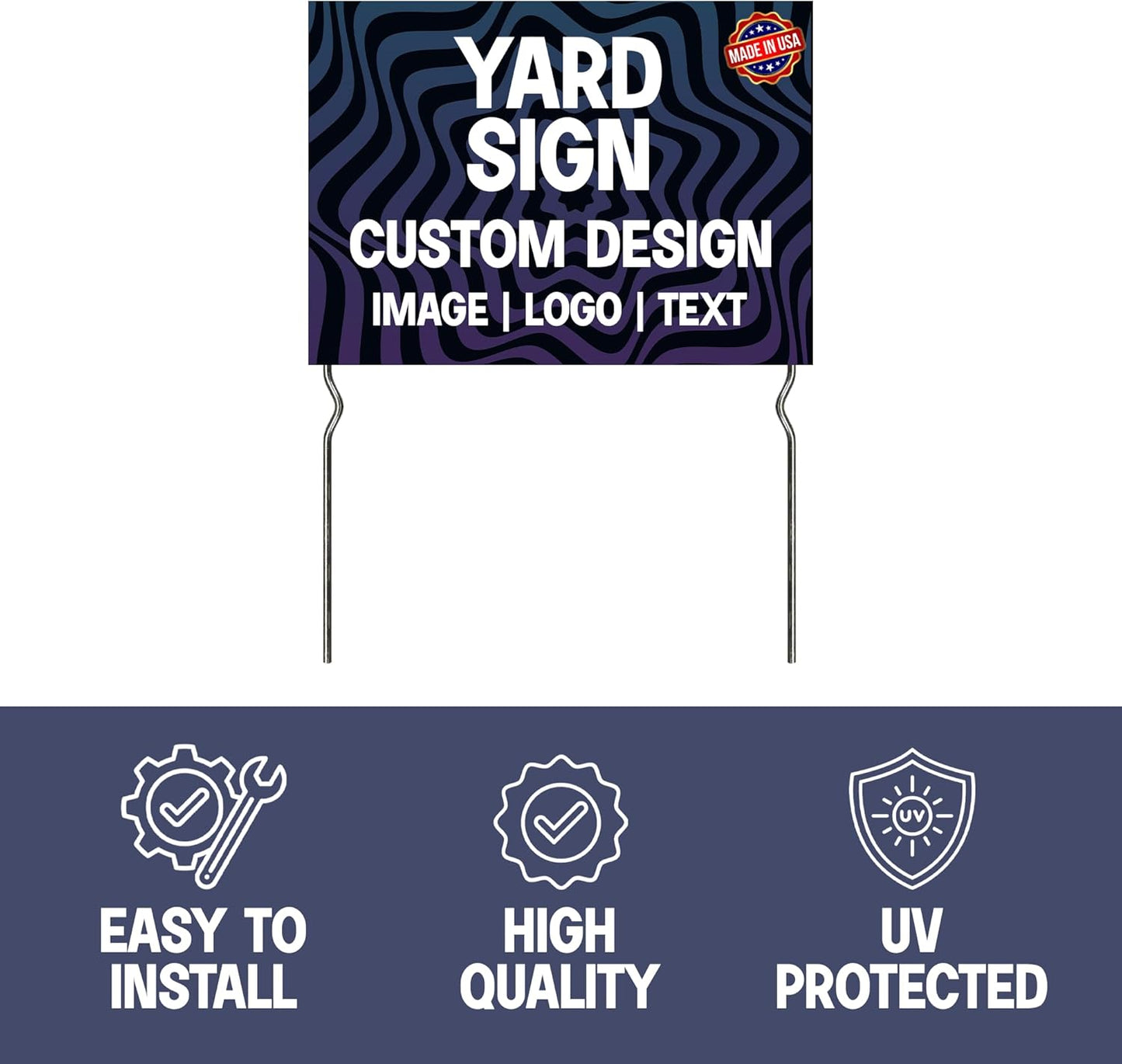 Custom Yard Signs with Metal Stakes (24”x18”) – by DreamController | Personalized Lawn Signs for Businesses, Events & Campaigns | HD Printed Outdoor Signage | Made in USA