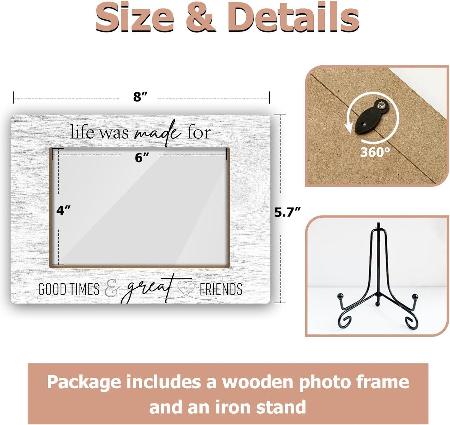 Friends Picture Frame, Friendship Picture Frame, Friendship Birthday Gifts for Friends, Friend Photo Frame 4 x 6 Photo/28