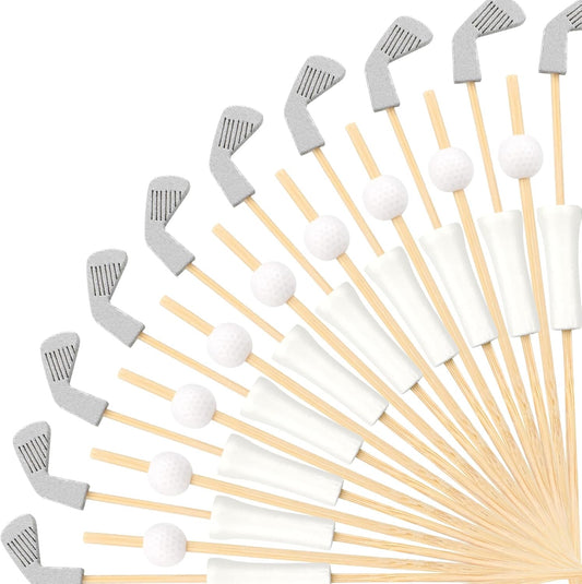 300Pcs Golf Cocktail Picks, Golf Toothpicks Skewers Fruit Picks Decorative Toothpicks for Appetizers Cocktail Garnish Sports Party Supplies