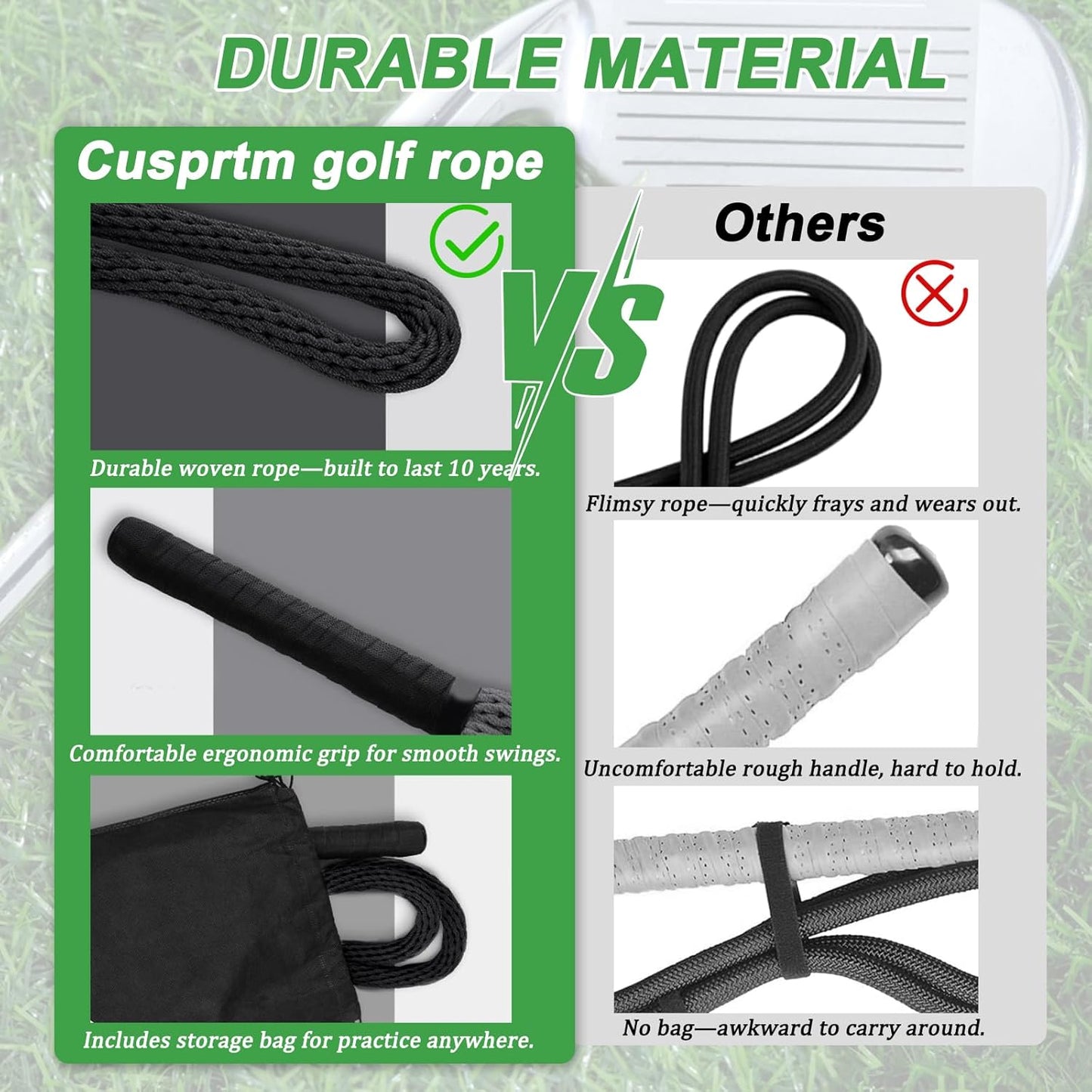 Golf Rope Swing Trainer, Professional Golf Swing Rope Training Aid to Improve Speed, Tempo, Rhythm, Flexibility and Strength, Golf Warm-Up Practice Equipment for Golfers of All Levels