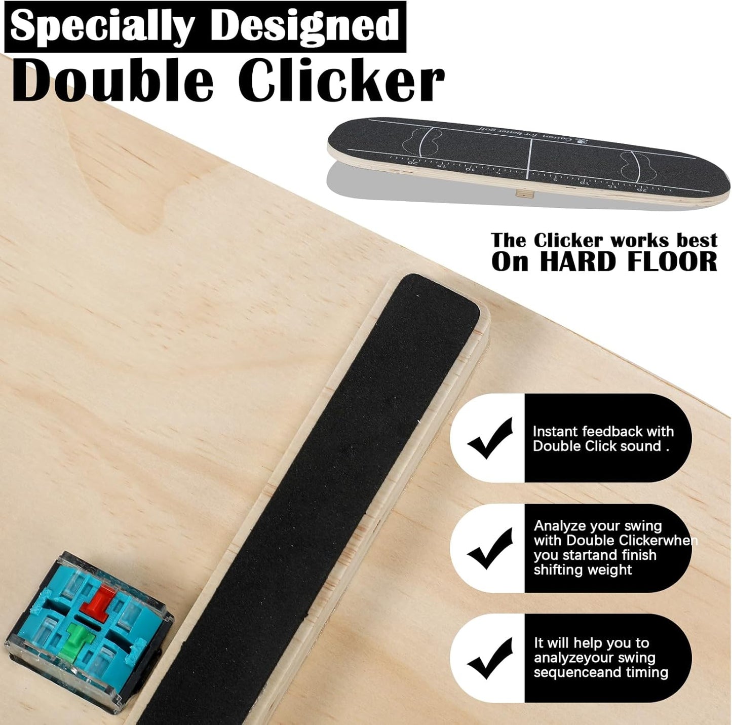 Golf Balance Board Swing Training Aid to Shift Weight Increase Consistency Trainer Gravity Transfer Golf Swing Plate Training Equipment - Strength & Tempo for Chipping Hitting