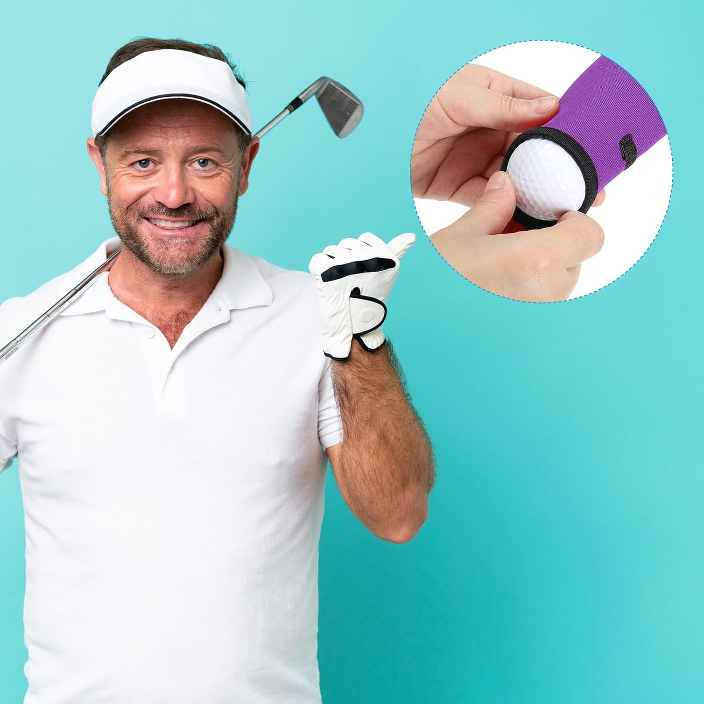 PATIKIL Golf Ball Carry Bag Golf Tee Holder Pouch Portable Neoprene Golf Ball Holder with Clip for Men and Women