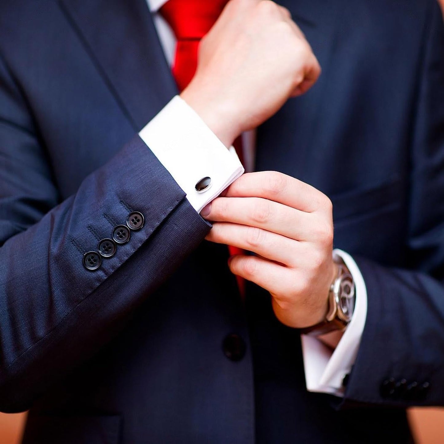 Cufflinks for Men and Tuxedo Shirt Studs Set with Gift Box Stainless Steel Cuff links