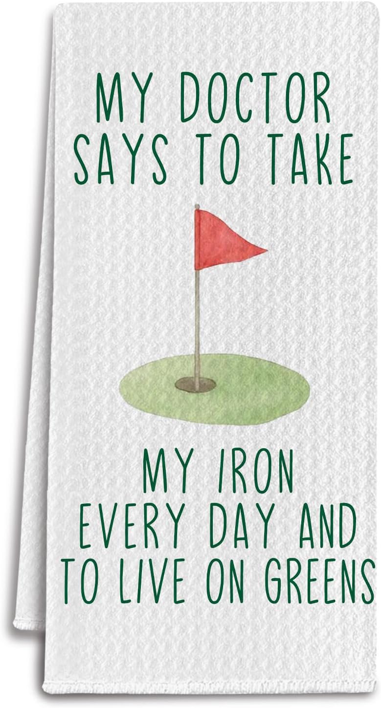 Golf Gifts Kitchen Towels, Funny Golfing Gifts for Men Women Dish Tea Towels for Kitchen Decor, Golfer Gift Decorative Hand Towel for Bathroom, 16x24 Inches