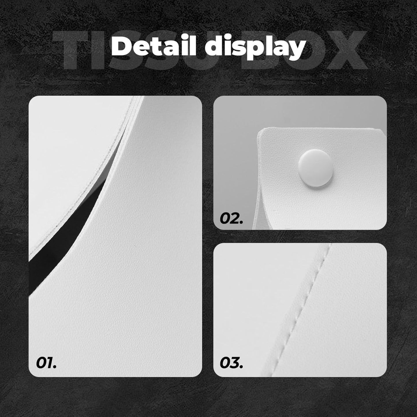 Tissue Box Cover Sports Golf Ball Rectangle PU Leather Tissue Box Holder for Car Bathroom Bedroom Desk Tabletop Decor