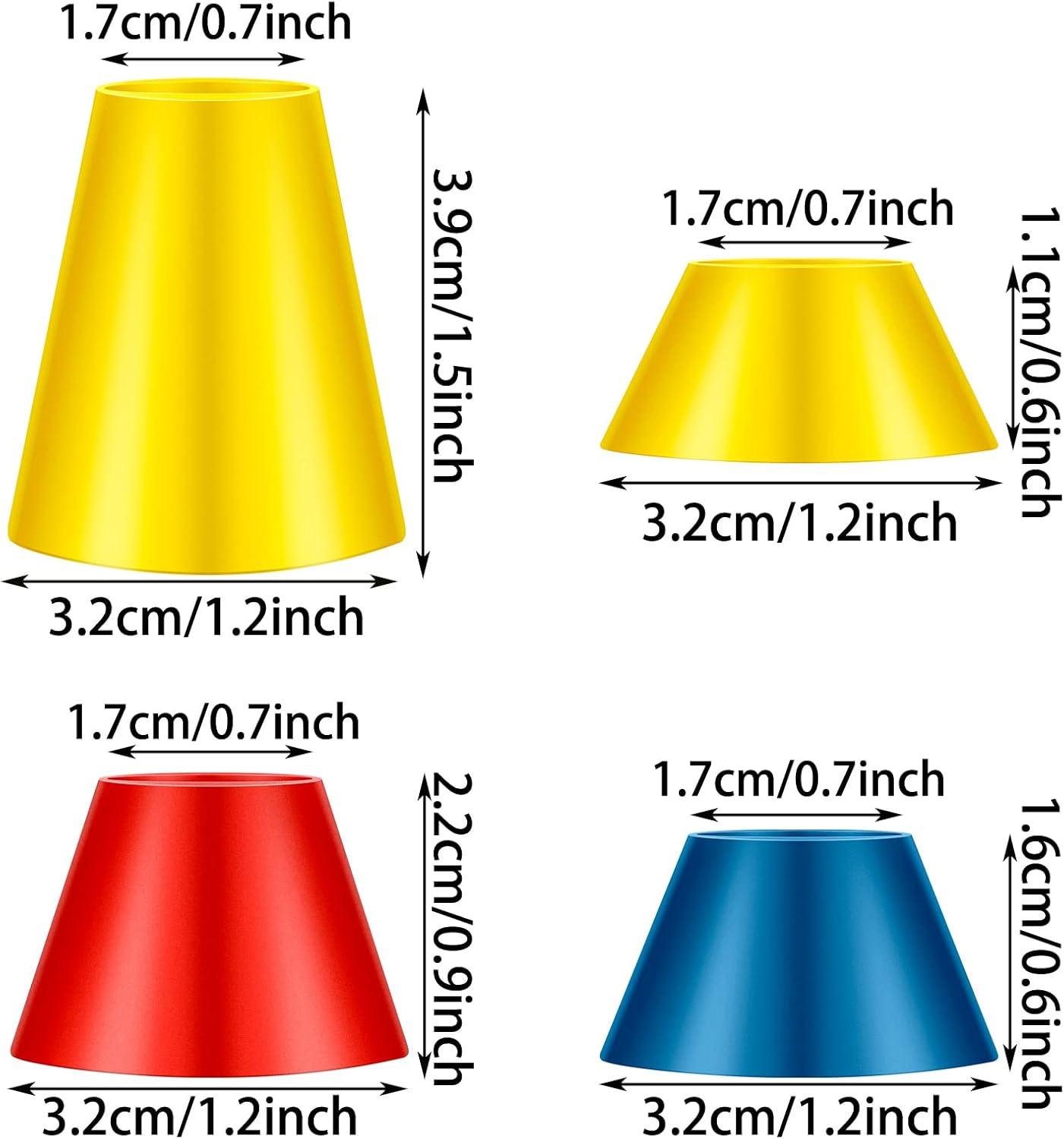 Gejoy 24 Pieces Rubber Winter Golf Tees Golf Rubber Tees Practice Tee Holder with 4 Different Height for Practice, 38,22,16.5,12 mm