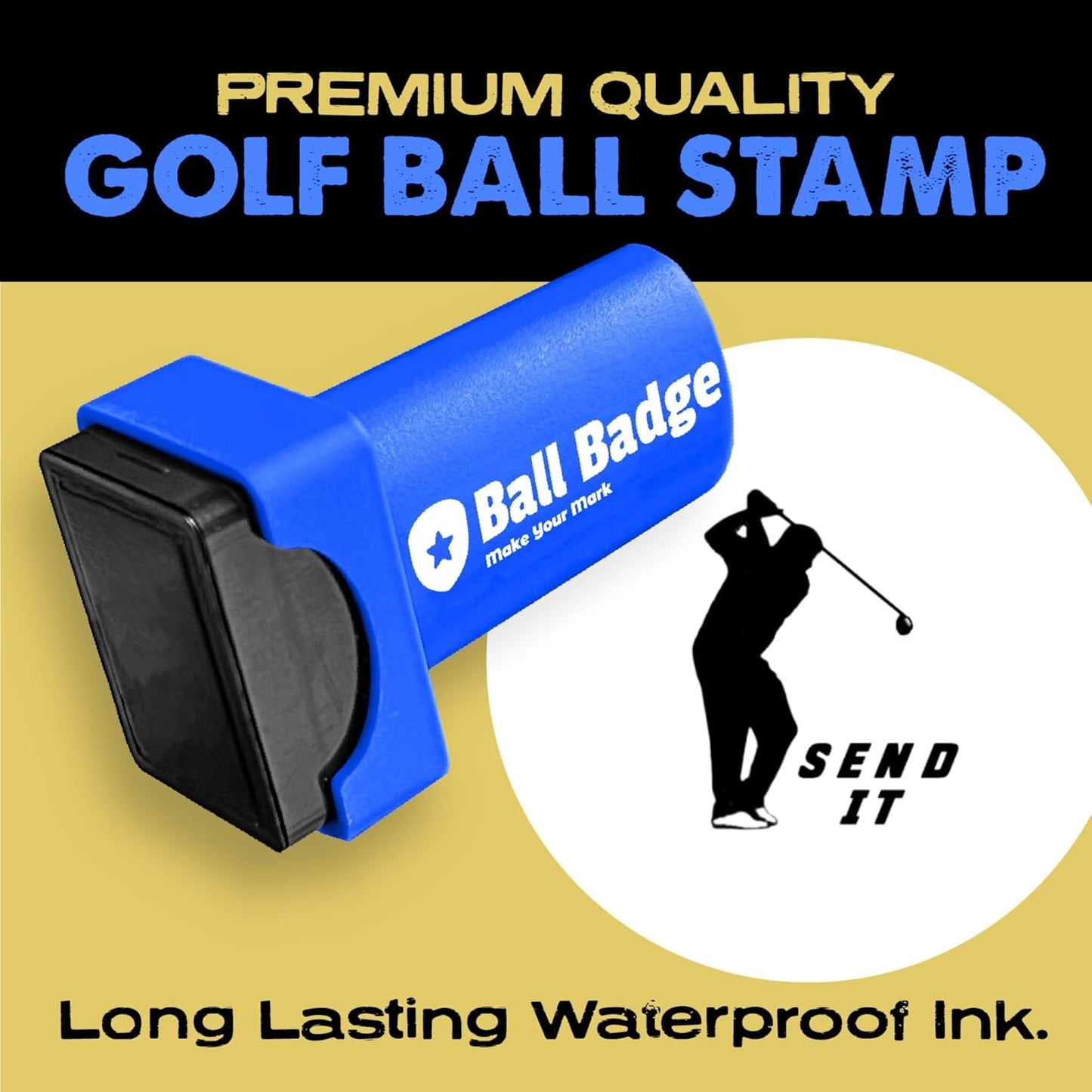 Ball Badge - Golf Ball Stamp (The Golf Series), Golf Ball Marker, Reusable Golf Ball Marking Tool to Identify Golf Balls