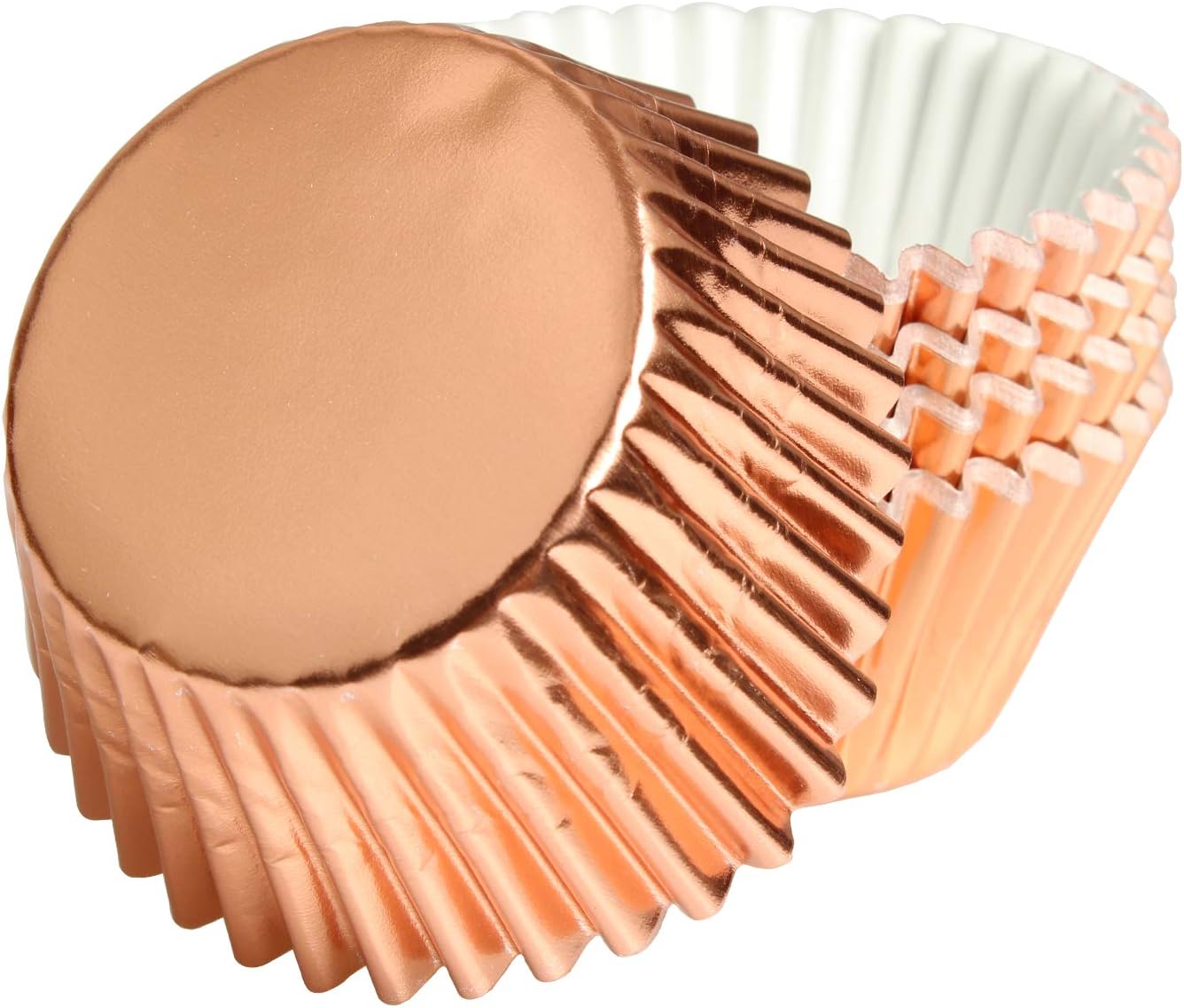 Rose Gold Foil Muffin Cupcake Liners case Baking Cups,Foil Cupcake Liners Standard Baking Cups Pack of 100 …