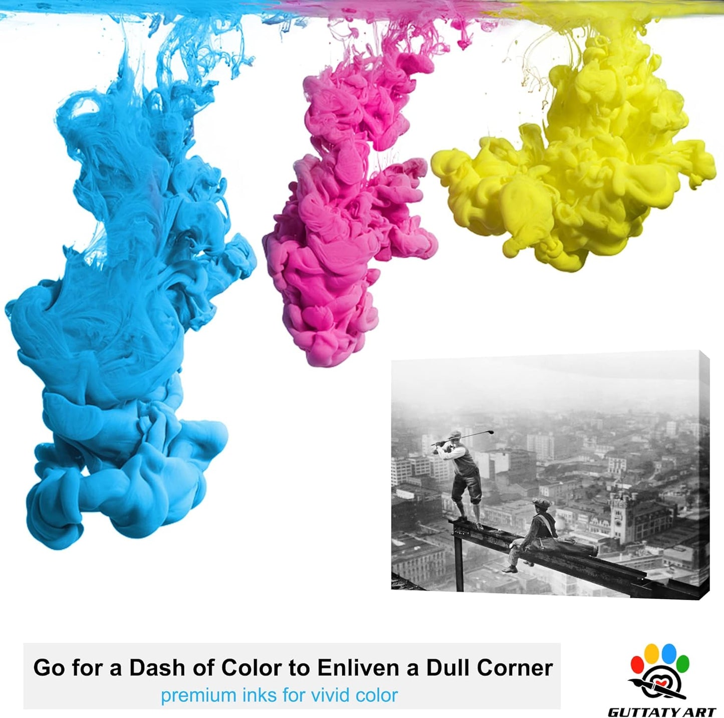 GUTTATY Golf Wall Art, Vintage Golf Pictures Posters Canvas Print Wall Decor for Golfer's Man Cave Home Ofice Ready to Hang (24x36 Inches)