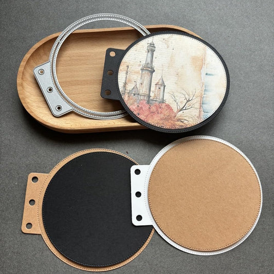 Metal Cutting Die for Scrapbooking - Cut Stencils for DIY Scrapbook Photo Album Decorative Paper Card, Card Making Supplies & Crafting Die Cut (Circular Ring 4.5 x 4.1 in)