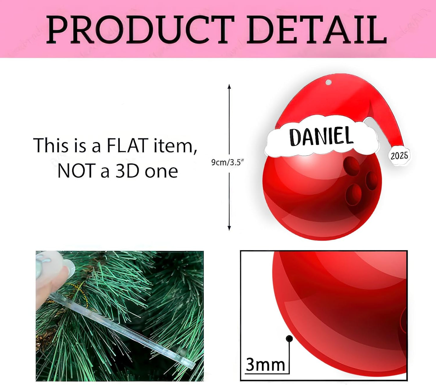 Personalized Bowling Ball Christmas Ornament 2025, Bowling Ornaments for Christmas Tree, Team Ornament, Custom Coach Gifts, Hanging Decor, Gifts for Sports Lovers Boys, Xmas Gift 2025