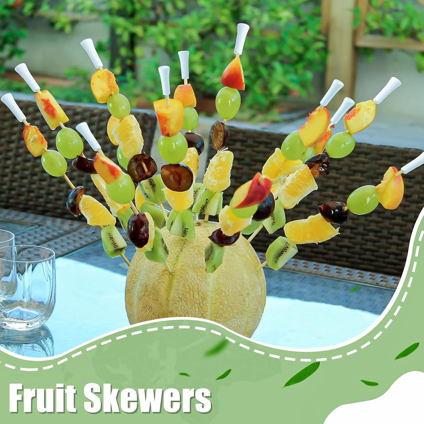 Meanplan 100 Pcs Golf Tee Toothpicks for Appetizers Masters Hole in One Party Golf Themed Tee Skewers Bamboo Cocktail Picks for Sandwich Fruit Catered Events Buffet Supplies, White (7.09 Inches)