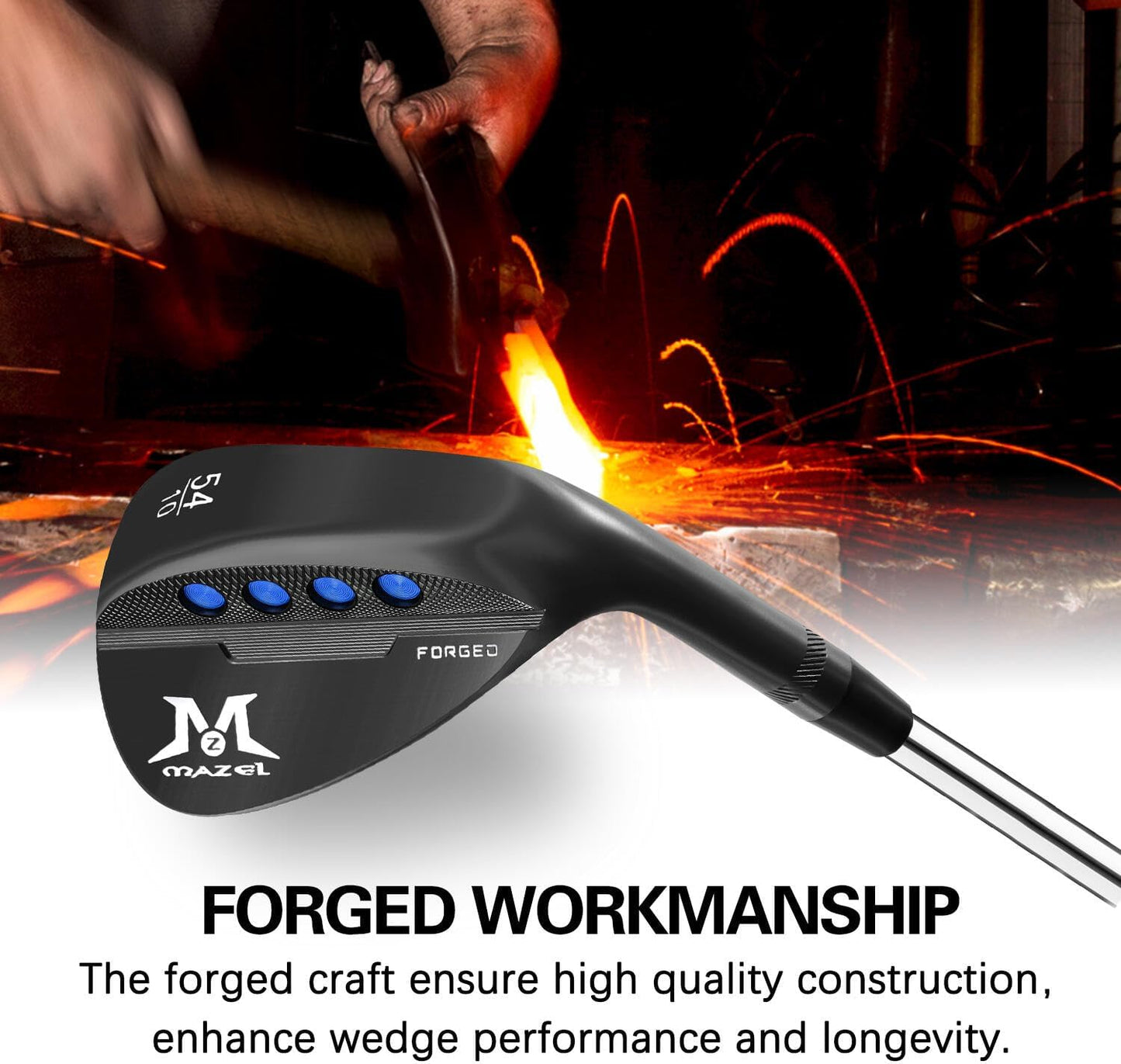 MAZEL Forged Golf Sand Wedge,Gap Wedge,Lob Wedge for Men,48/52/54/56/58/60 Degree Individual Golf Wedge,Milled Face for More Spin,Right Hand