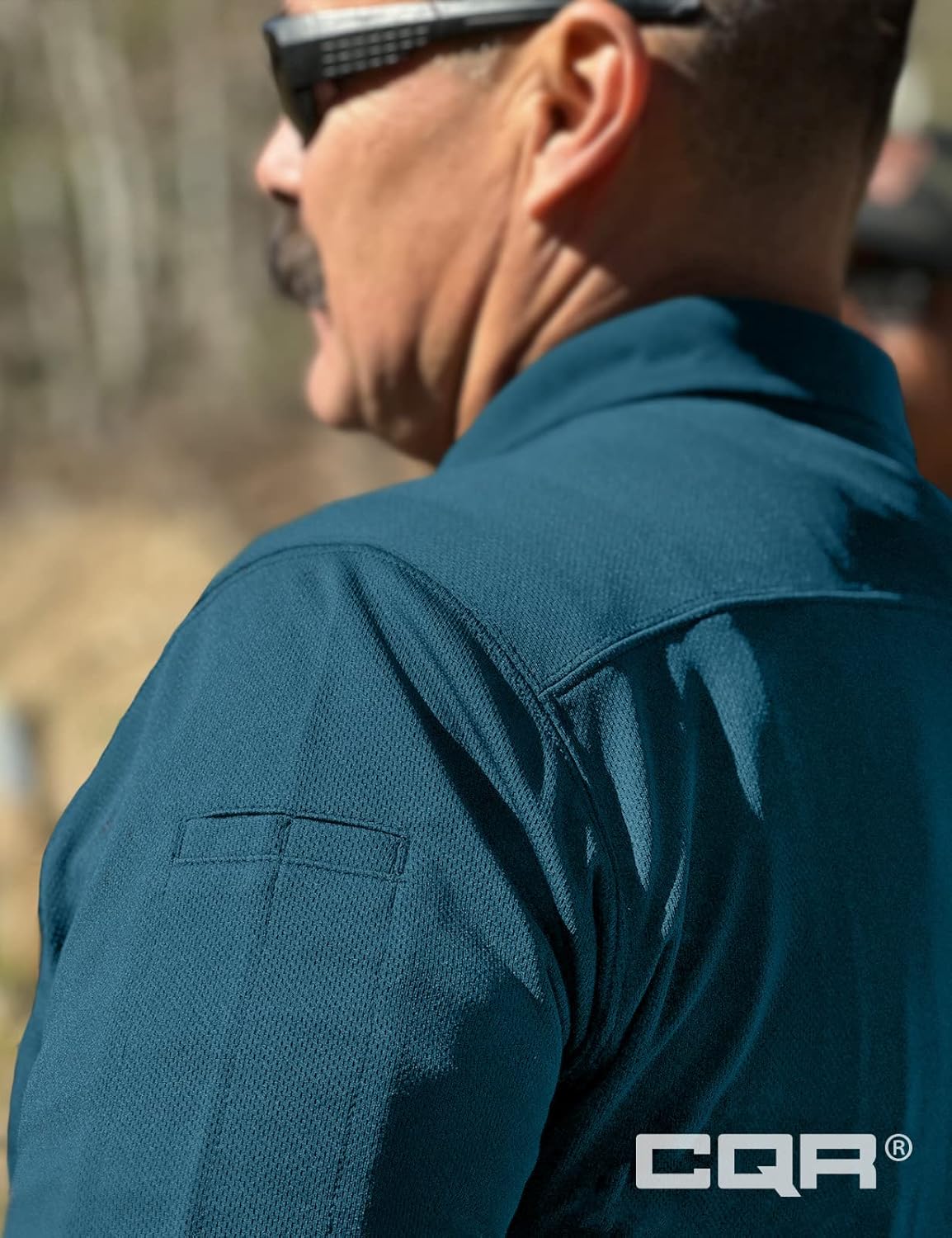 CQR Men's Polo Shirt, Long Sleeve Tactical Shirts, Outdoor UPF 50+ Pique Shirt, Dry Fit Lightweight Golf Shirts