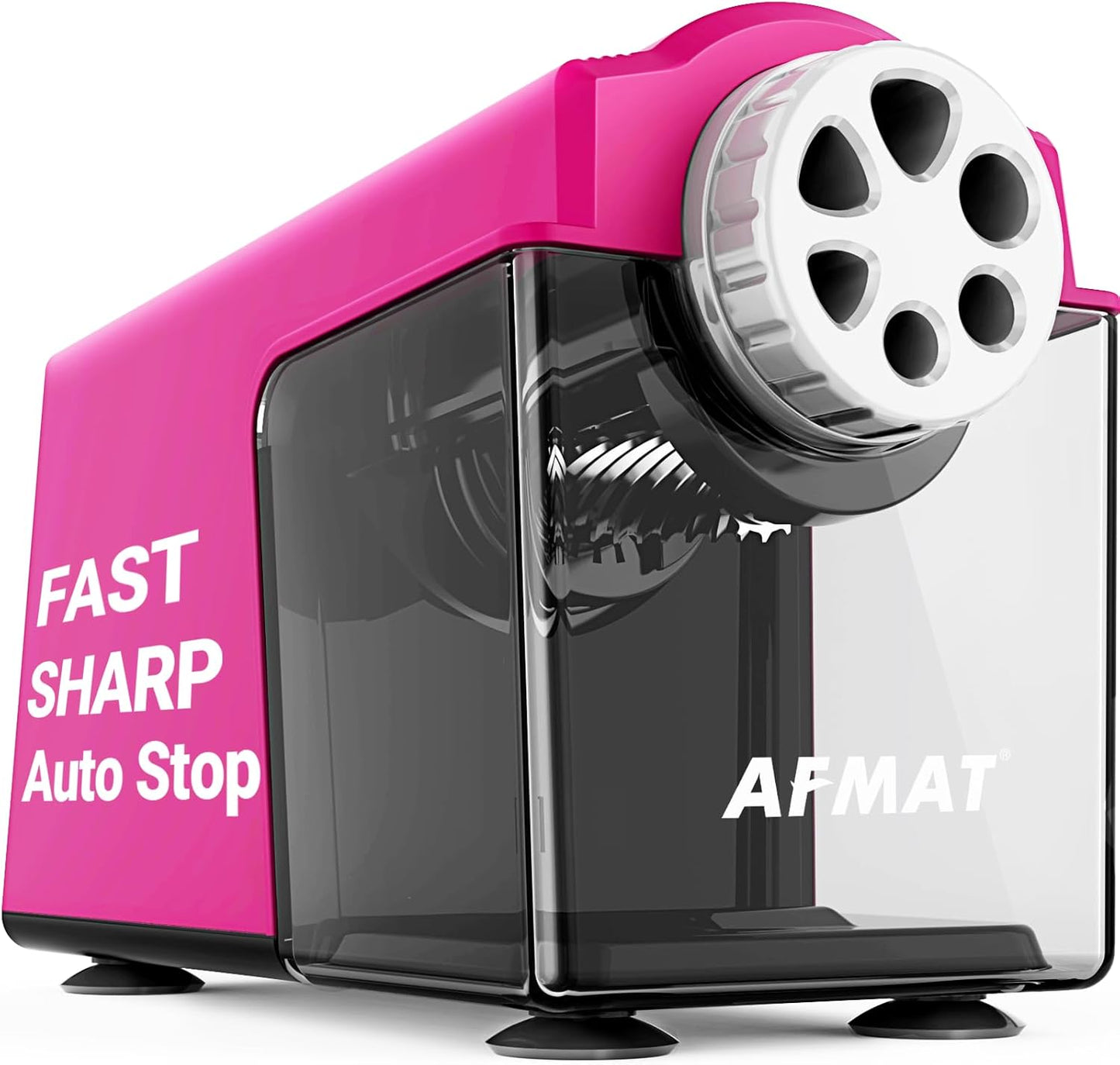 AFMAT PSX4 Electric Pencil Sharpener Heavy Duty, 6-Hole Classroom Pencil Sharpener for 6-11mm Pencils, Auto Stop Pencil Sharpeners Plug in, 10,000+ Sharpenings, Save Colored Pencils, Teacher Must Have