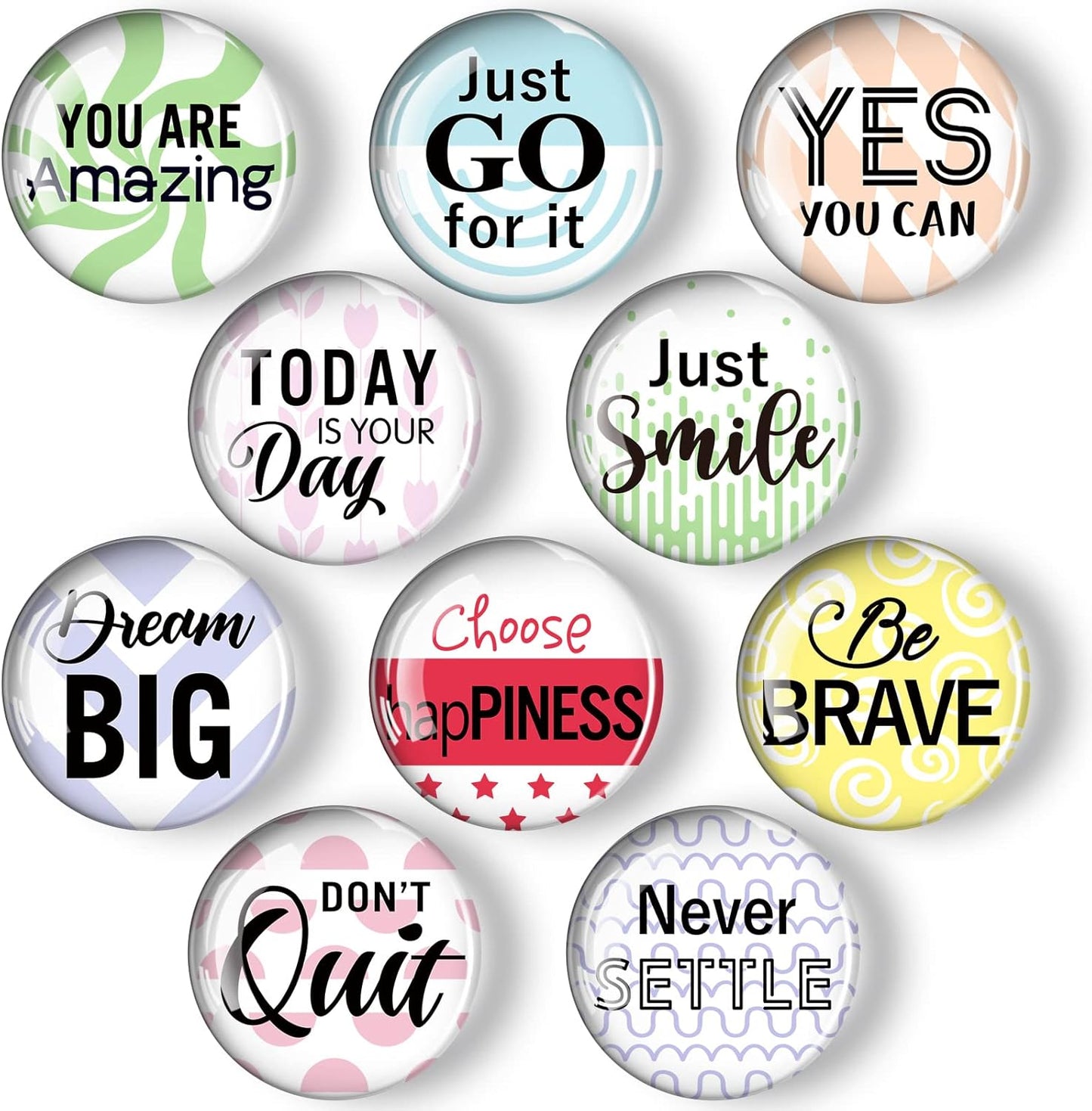 Weewooday 10 Pcs Inspirational Magnets for Refrigerator Fridge Decor Accessories Motivational Glass Quote Fun Magnet for Cabinet Kitchen Whiteboard Office (Encouragement Pattern)