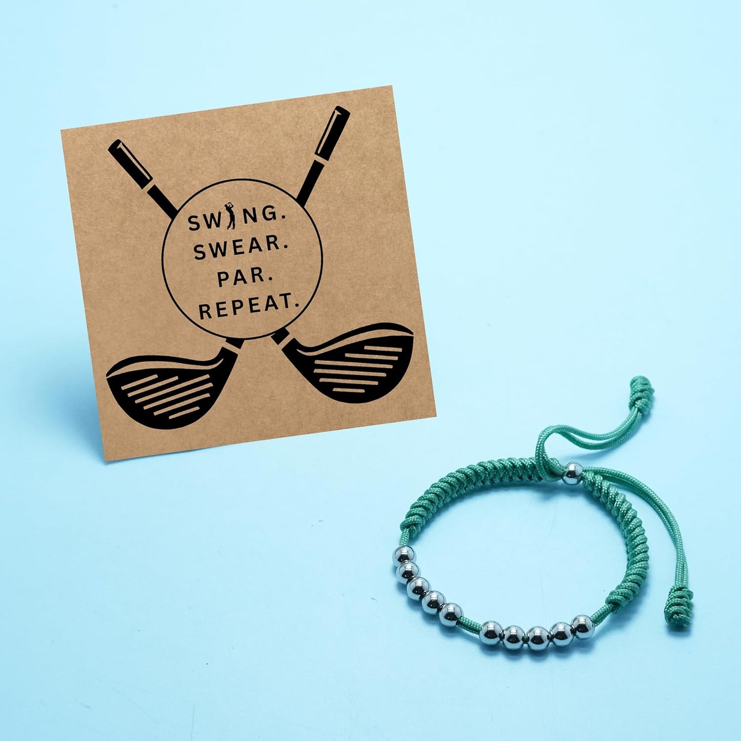 LAMIBEE Premium Golf Stainless Steel 10 Bead Score Counter Bracelet, Golf Stroke Count Bracelet, Resizable Easy Adjust Golf Round Scoring Tracker, Durable Stylish Golf Accessory