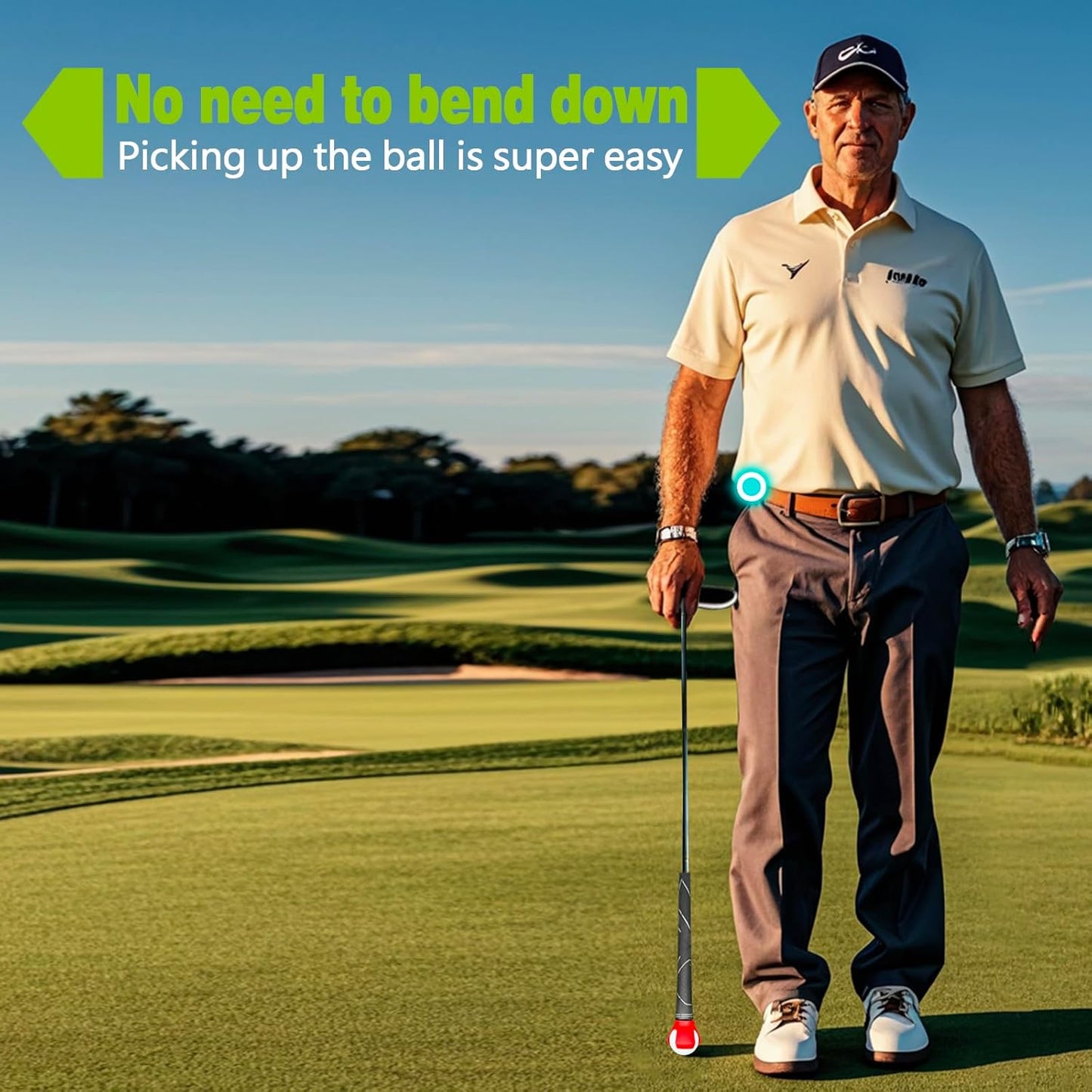 3-Prong Golf Ball Retriever Grabber Pick Up,Back Saver Claw Put On Putter Grip,Suction Cup Ball Grabber,Sucker for Golf Screws Tool