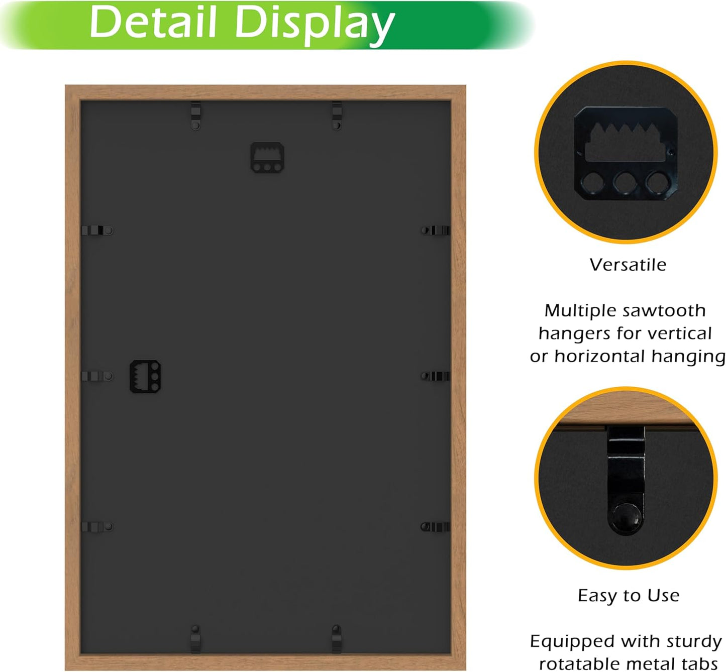 FrameWorks 12" x 18" Golden Oak Wooden Shadow Box Frame – Soft Felt Back, Tempered Glass, and Included Elegant White Ball Push Pins
