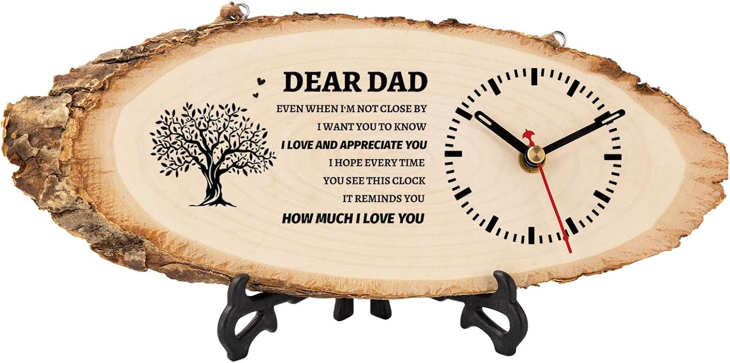 BeauGift Dad Gifts, Christmas Wooden Clock Gifts for Dad from Daughter Son Kids, Daddy Birthday Gift Idea for Papa Father Who Wants Nothing, Christmas Fathers Day Present from Child to My Dad