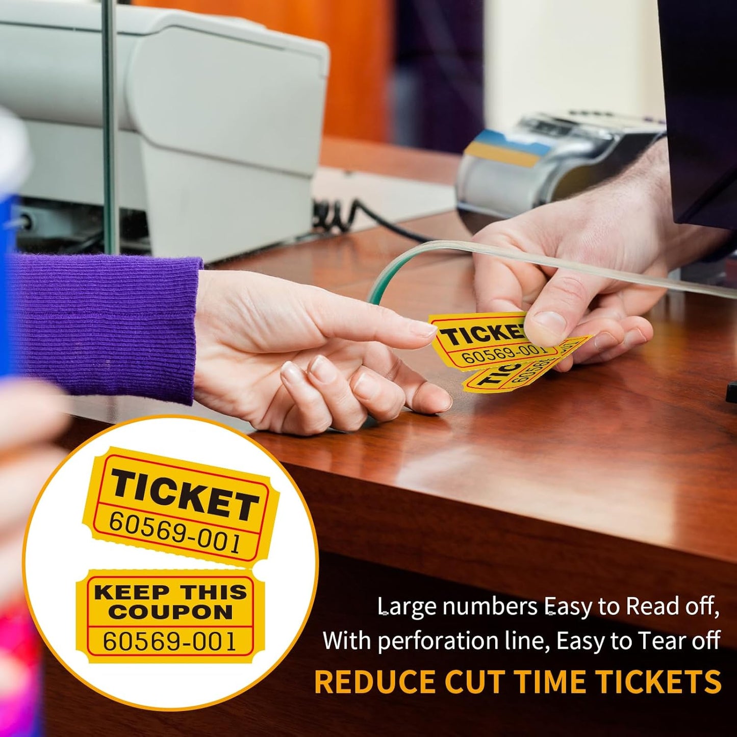 L LIKED Raffle Tickets Double Rolls 1000 per Roll 50/50 Raffle Tickets for Events, Entry, Class Reward, Prizes (Yellow)