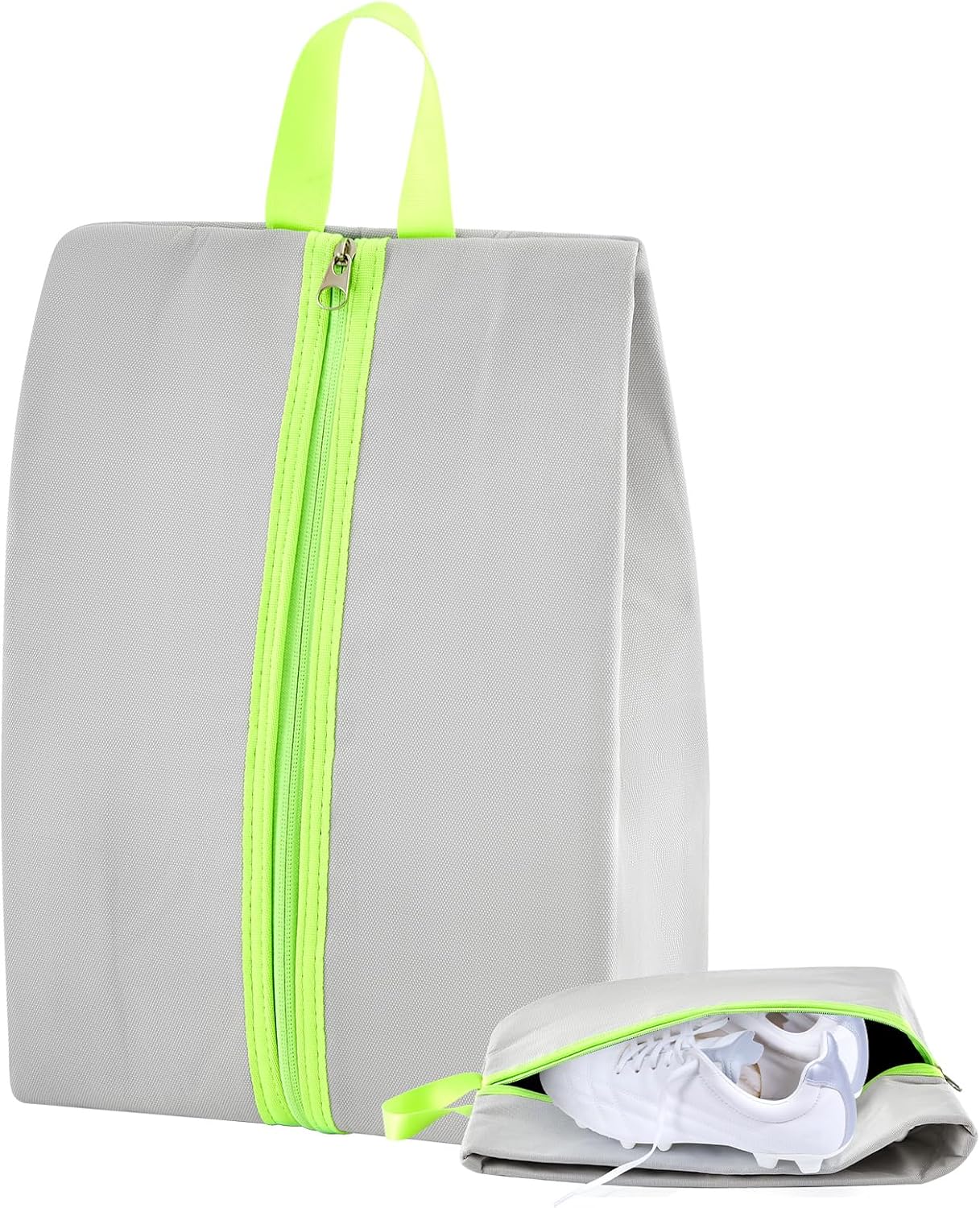 Smell Proof Shoe Bag for Travel Water-resistant Odor Cleat Bag Absorbing Lightweight Golf Soccer Shoe Storage Organizer Pouch with Zipper for Gym Sports Travel Work(Gray)