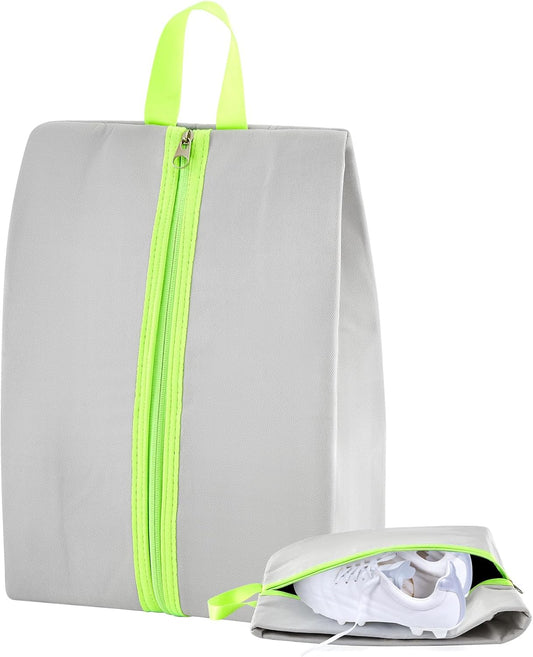 Smell Proof Shoe Bag for Travel Water-resistant Odor Cleat Bag Absorbing Lightweight Golf Soccer Shoe Storage Organizer Pouch with Zipper for Gym Sports Travel Work(Gray)