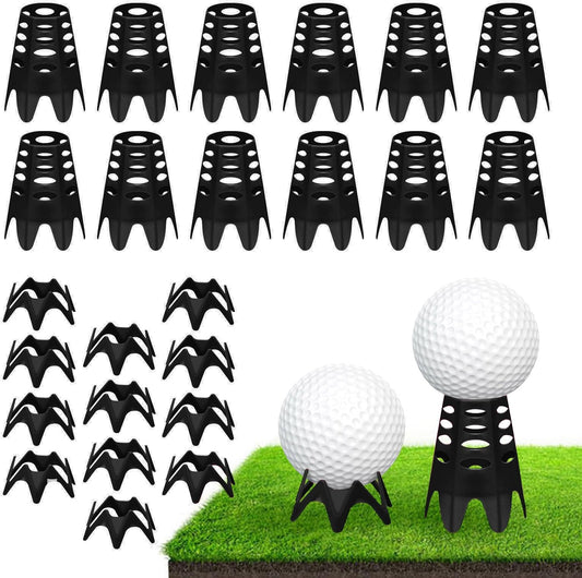Golf Simulator tees, 24Pcs Plastic Golf Mat Tees for Home, Outdoor or Indoor Golf Tees for Training, Practice Golf tees for Winter Turf and Driving Range, Pack of 12 Tall & 12 Small