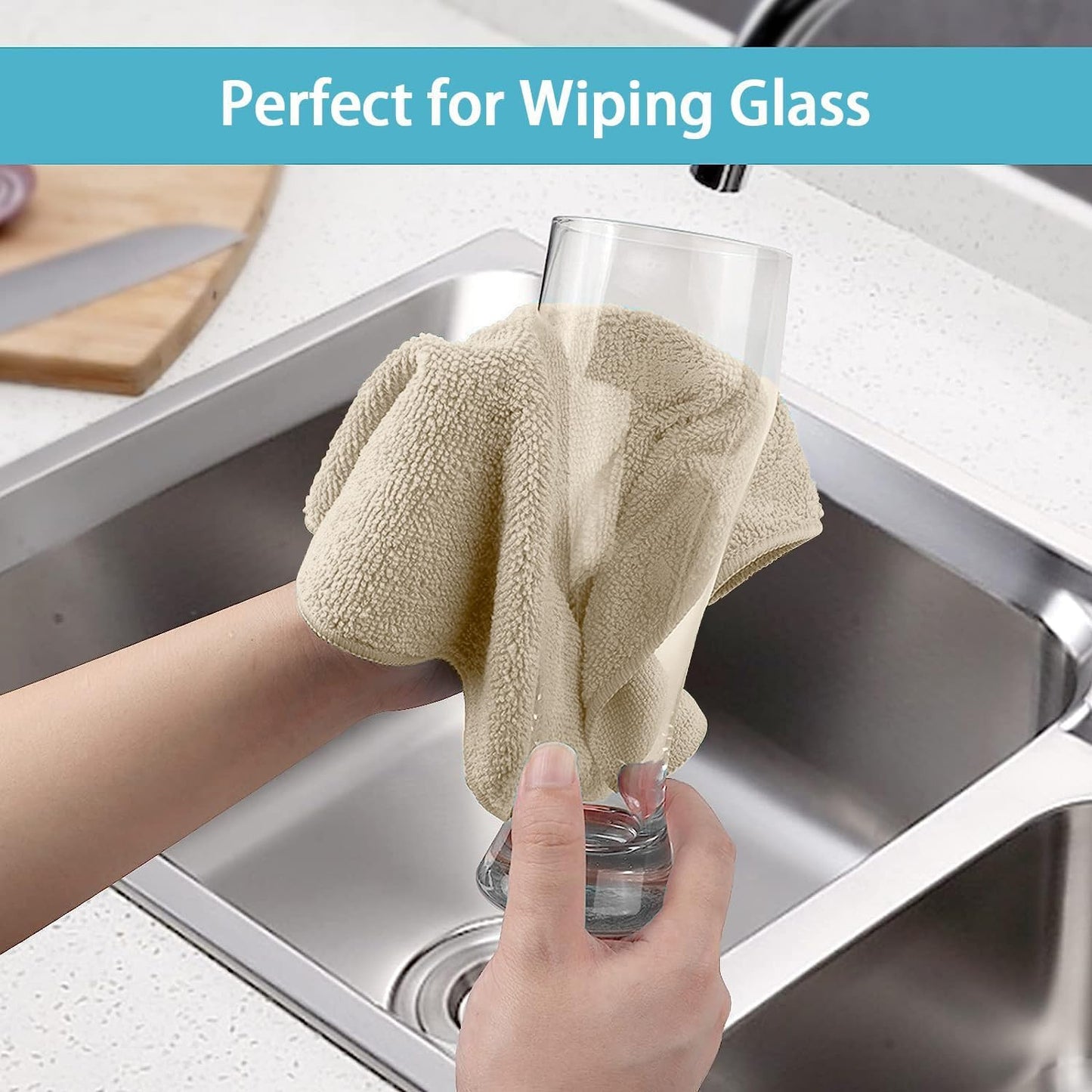 HOMEXCEL Brown Microfiber Cleaning Cloth, 8 Pack Cleaning Towels for Kitchen, Lint Free, Scratch-Free, Highly Absorbent, and Reusable Cleaning Rags for House, Window and Glass, Cars, 11.5 X11.5 inch