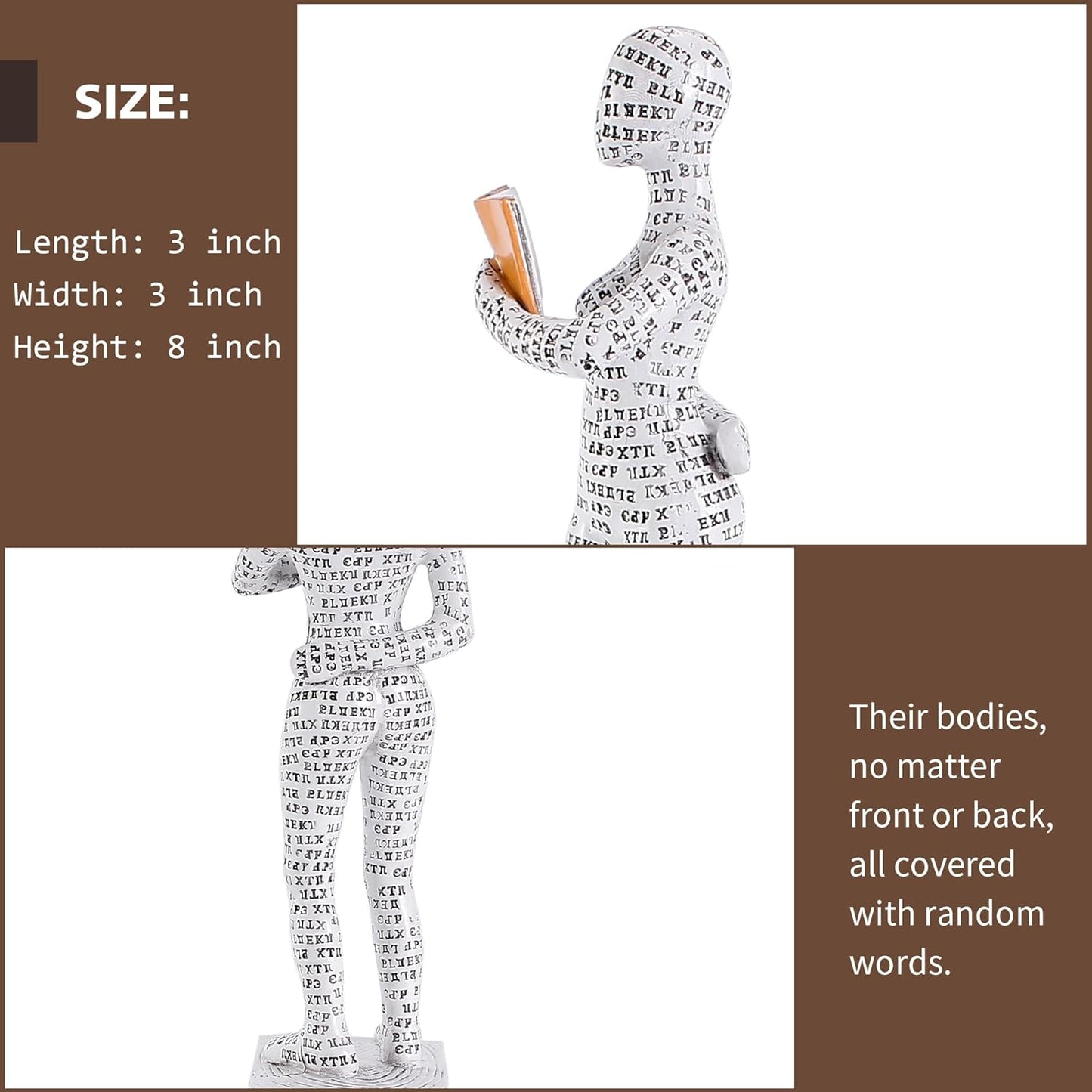 GRAPMKTG Home Decor Pulp Reading Women Thinker Statue Aesthetic Sculpture Room Decor Modern Abstract Decoration on Shelf Table Desk for Living Room Office Bedroom J