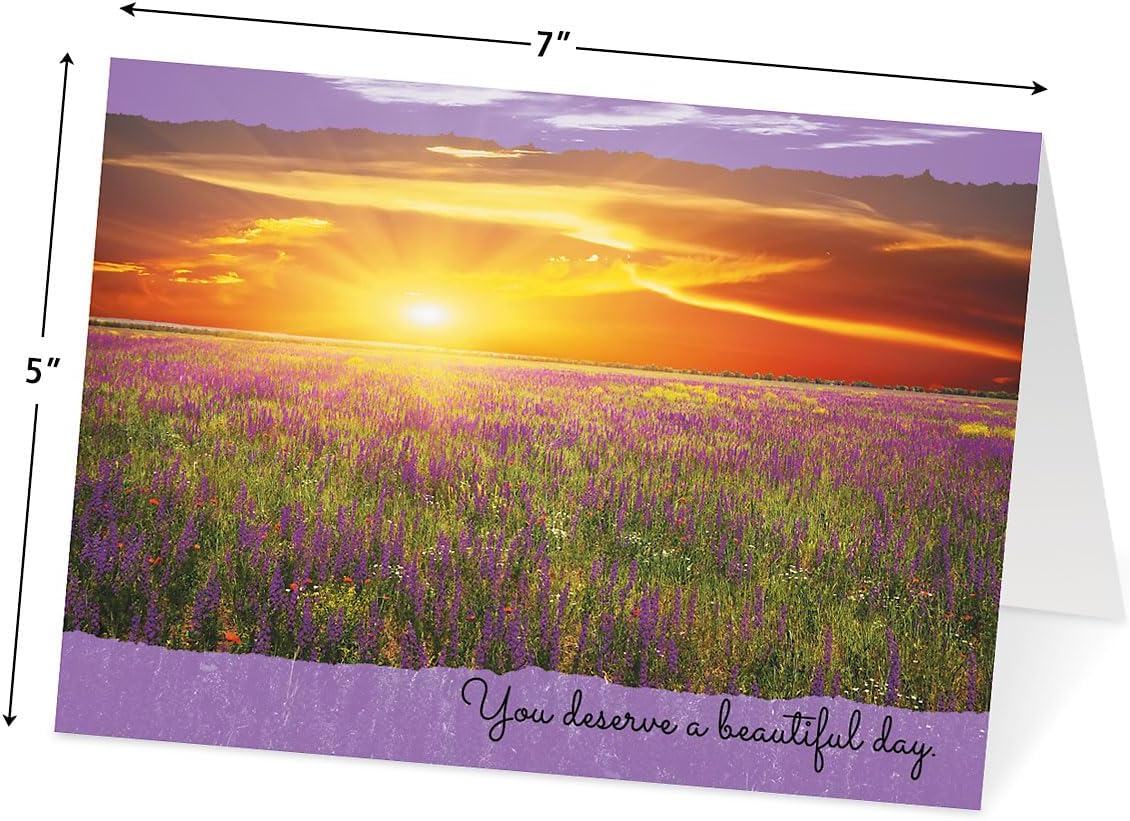 Current Scenic Inspirations Happy Birthday Greeting Card Set - Value Pack of 20 Cards With White Envelopes, 10 Designs, Large 5" x 7" Assortment