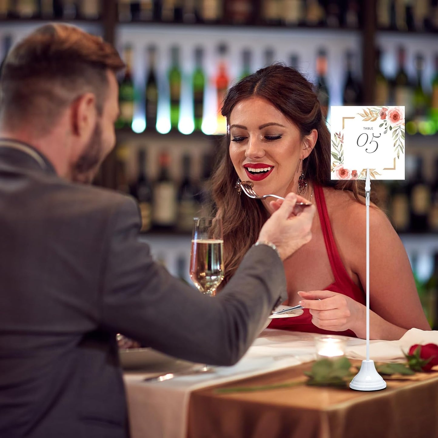 Skyygemm 12 Pcs Table Number Holders 12 Inch Place Card Holder with Alligator Clip Metal Place Card Stands Table Sign for Photos, Food Signs, Birthdays, Weddings(White)