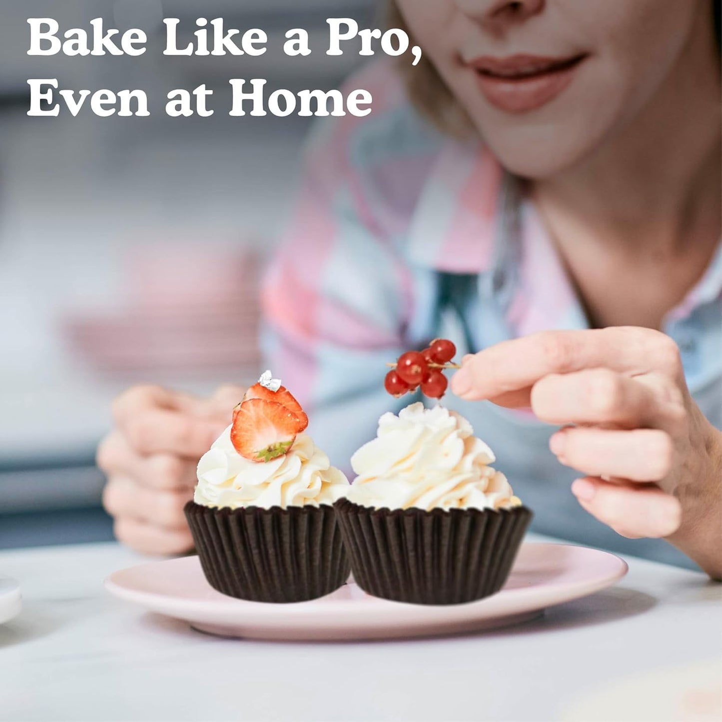 Regency Wraps Greaseproof Professional Grade Baking Cups, Pack of 40, Standard Liners, Brown Solid, for Cupcakes, Muffins, Candy, Non Stick