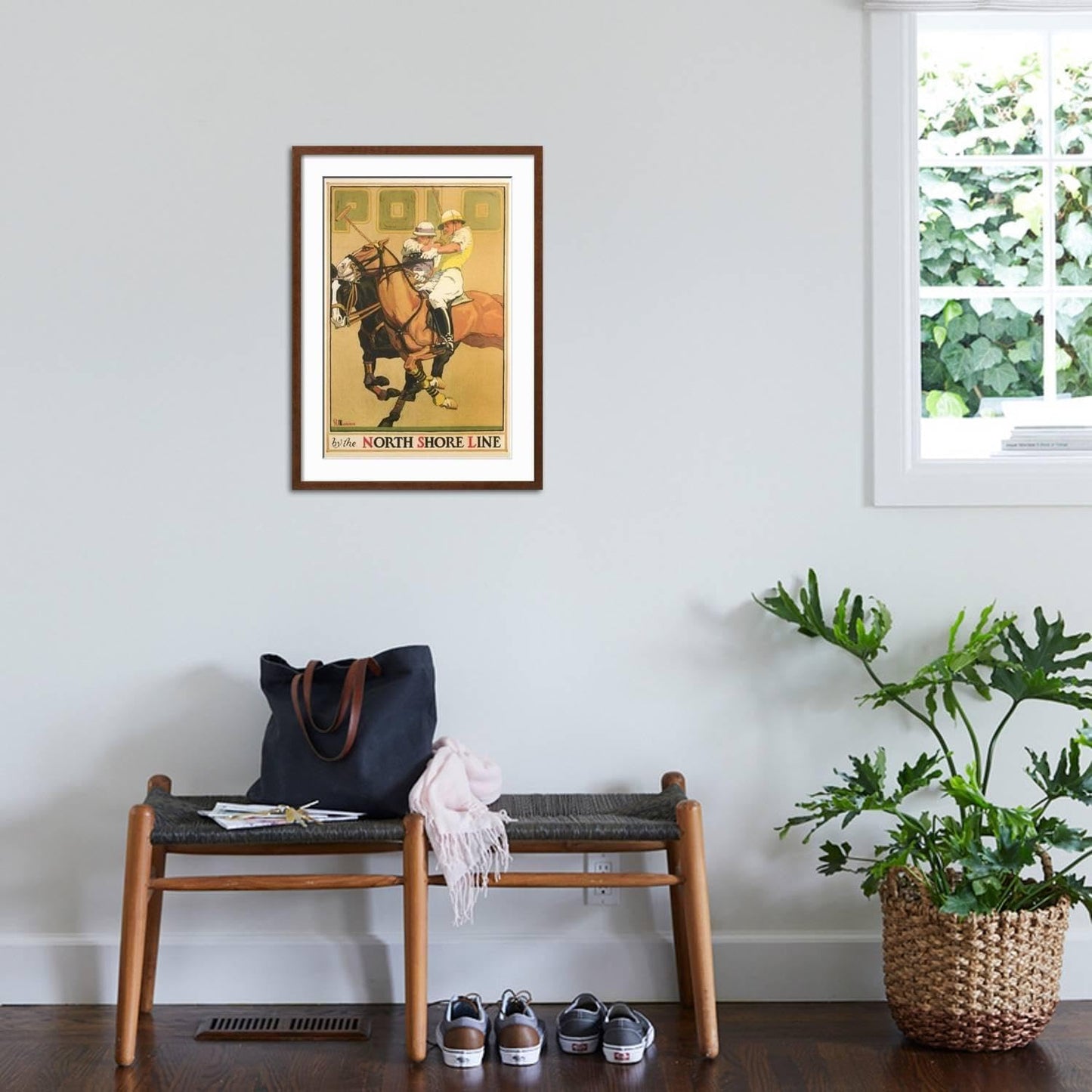 ART.COM Wall Art Print Polo Poster on Brown Frame, 21" x 29"