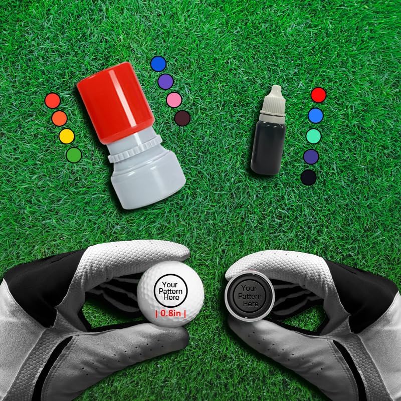 HDSD Custom Golf Ball Markers - Personalized Long Lasting, Includes Ink Bottle - 0.6in, 0.8in - Stand Out on The Course with Unique Markings - Golf Accessories Gift