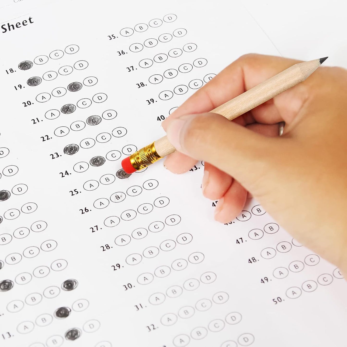 Outus 72 Pieces Golf Pencils Half Pencils with Eraser Mini Bulk Short #2 HB Pre Sharpened for Bridal Shower Wedding Office(Wood)