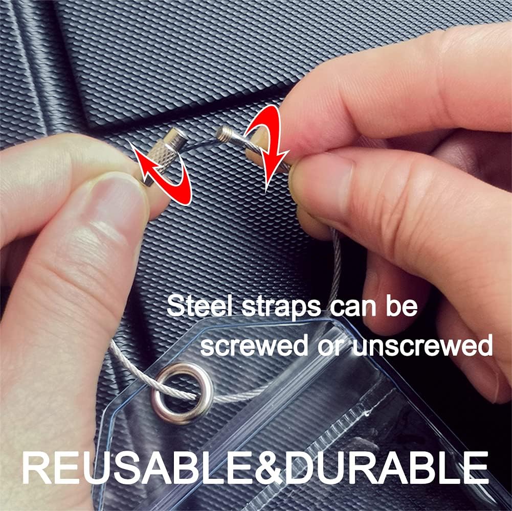 Extra Large Golf Luggage Tag 9" x 6 ", Shipping Label Holder for Golf Bag- Plastic Waterproof Zipper Pouch - PVC Luggage Tag Holders for Ship Sticks 2 Packs