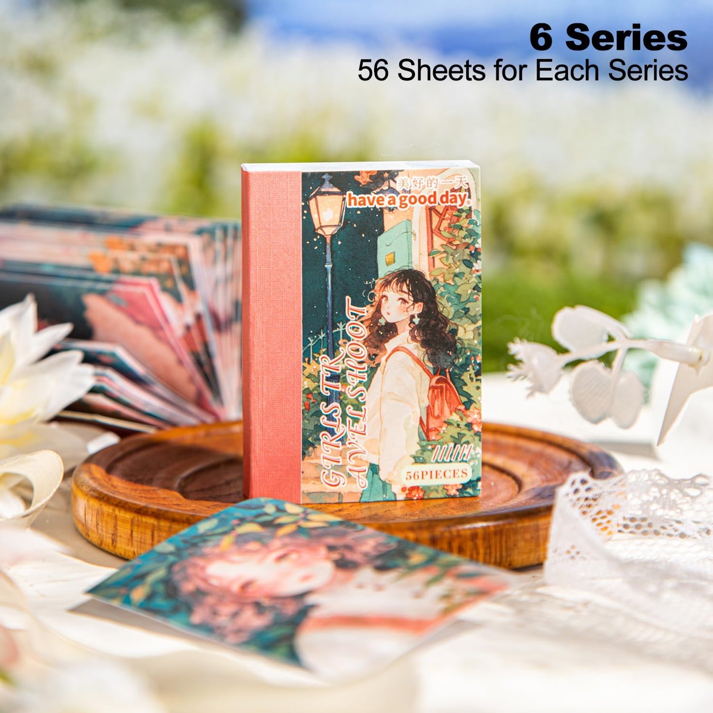 Girls Washi Sticker Book Set, 336PCS Cute Aesthetic Stickers for Scrapbooking, Journaling, DIY Crafts, and Art Supplies