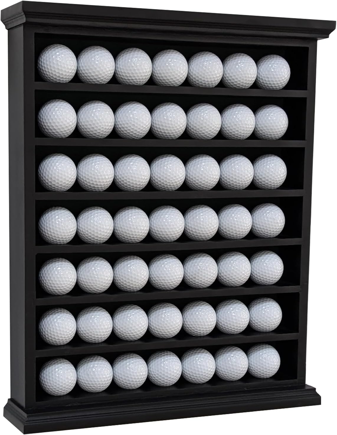 Golf Ball Display Cabinet | Holds 49 Balls | Ideal Collector Gift | Elegant Wall & Table Mount | Solid Wood | Perfect for Enthusiasts Golf Ball Diplay Case Shadow Box for 49-Ball Display Cabinet