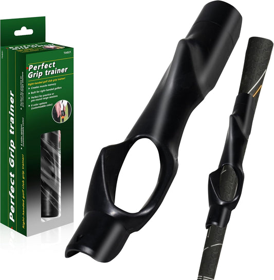 Golf Grip Trainer,Golf Club Grip Trainer Right Hand,Golf Grip Swing Training Aid for Golfer Proper Hand Position,Attaches to Most Golf Handles