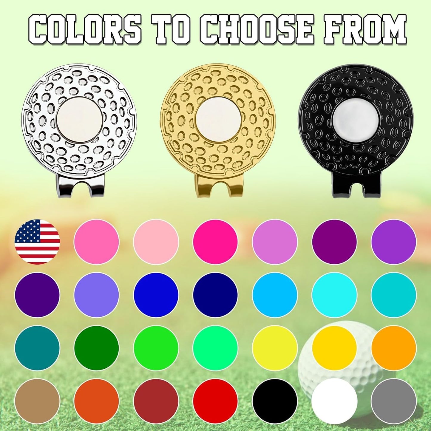 Custom Golf Ball Marker Hat Clip Personalized Magnetic Golf Ball Markers Customized with Photo Logo Text Name Gifts for Men Women Golfers