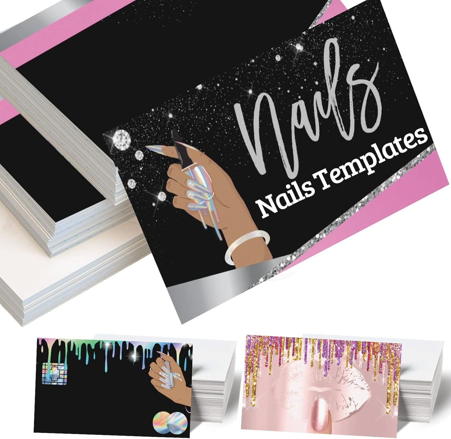 xrlsg Custom Business Cards 100PCS Double-sided Printing Business Cards Customize with Your Logo Personalized 3.5"x 2" Cards for Business - Nail