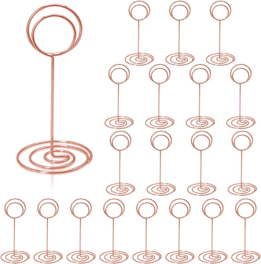 Table Number Holders 20Packs - 3.35 Inch Table Number Stands Place Card Holder for Wedding Party Graduation Reception Restaurant Home Photo Picture Office Memo (Rose Gold, 3.35")