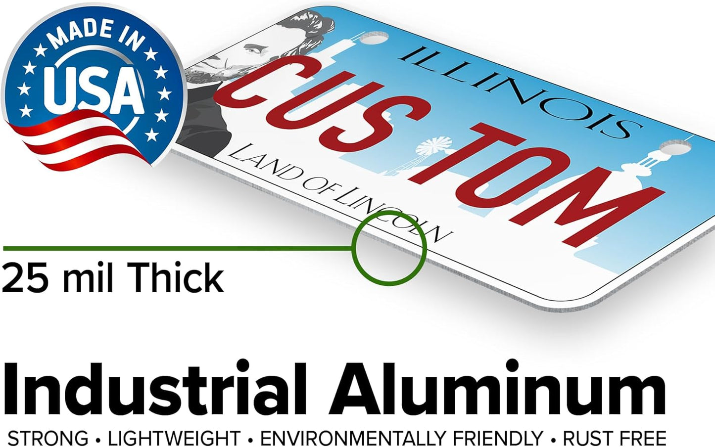 Mini License Plates, Personalized License Plates, Custom for Car, Bikes, ATV, Kids Car, Golf Cart, Jeep, 2x4 Inch, Rust-Free Fade Resistant Aluminum, USA Made by My Sign Center (Illinois)