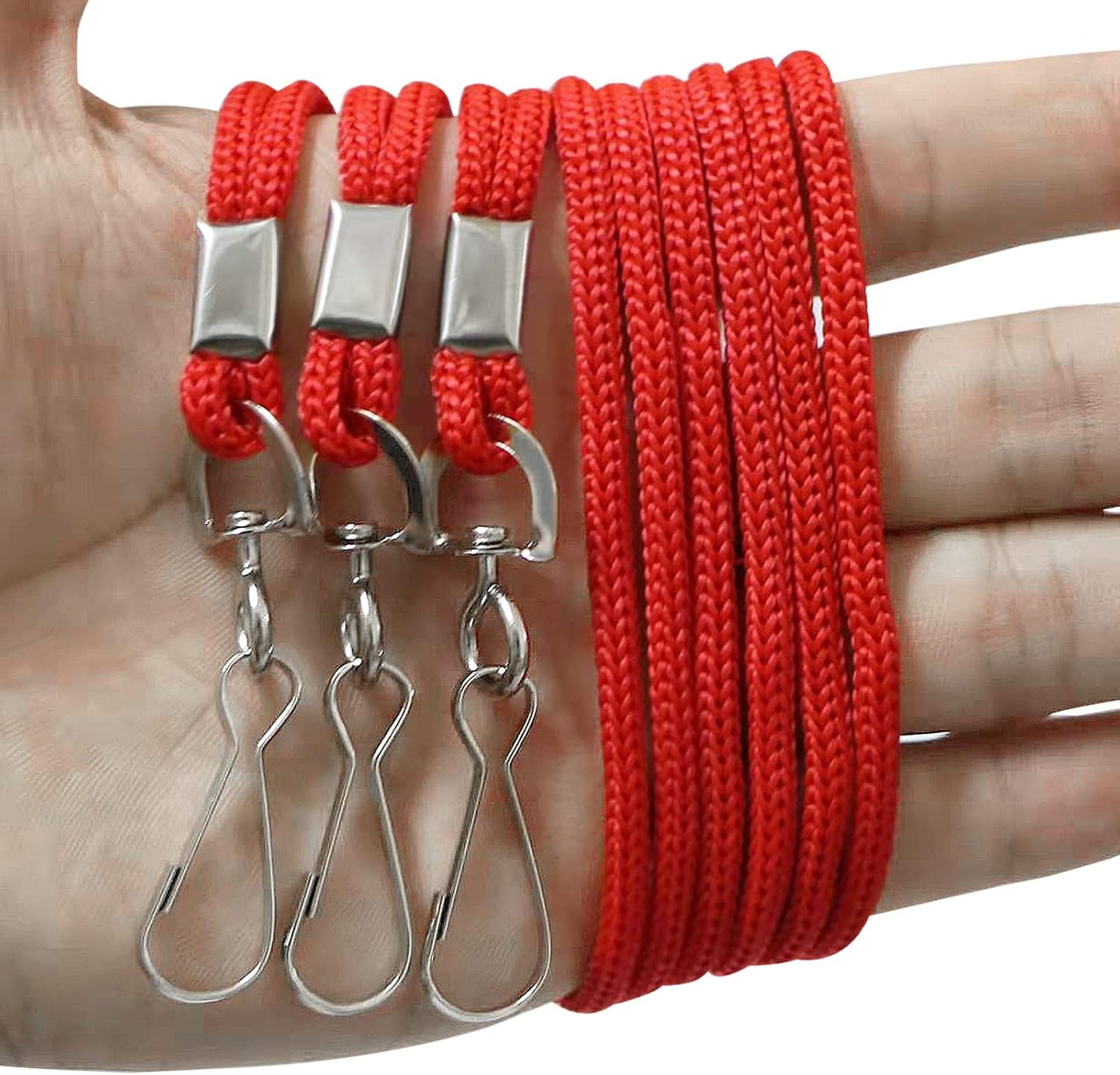 120 Pcs Red Lanyards Premium Bulk Lanyards Round 36" with Swivel J Hook for ID Name Badge Holder, VIP, School, Kids, Coach, Conference, Festival and Hang Keys