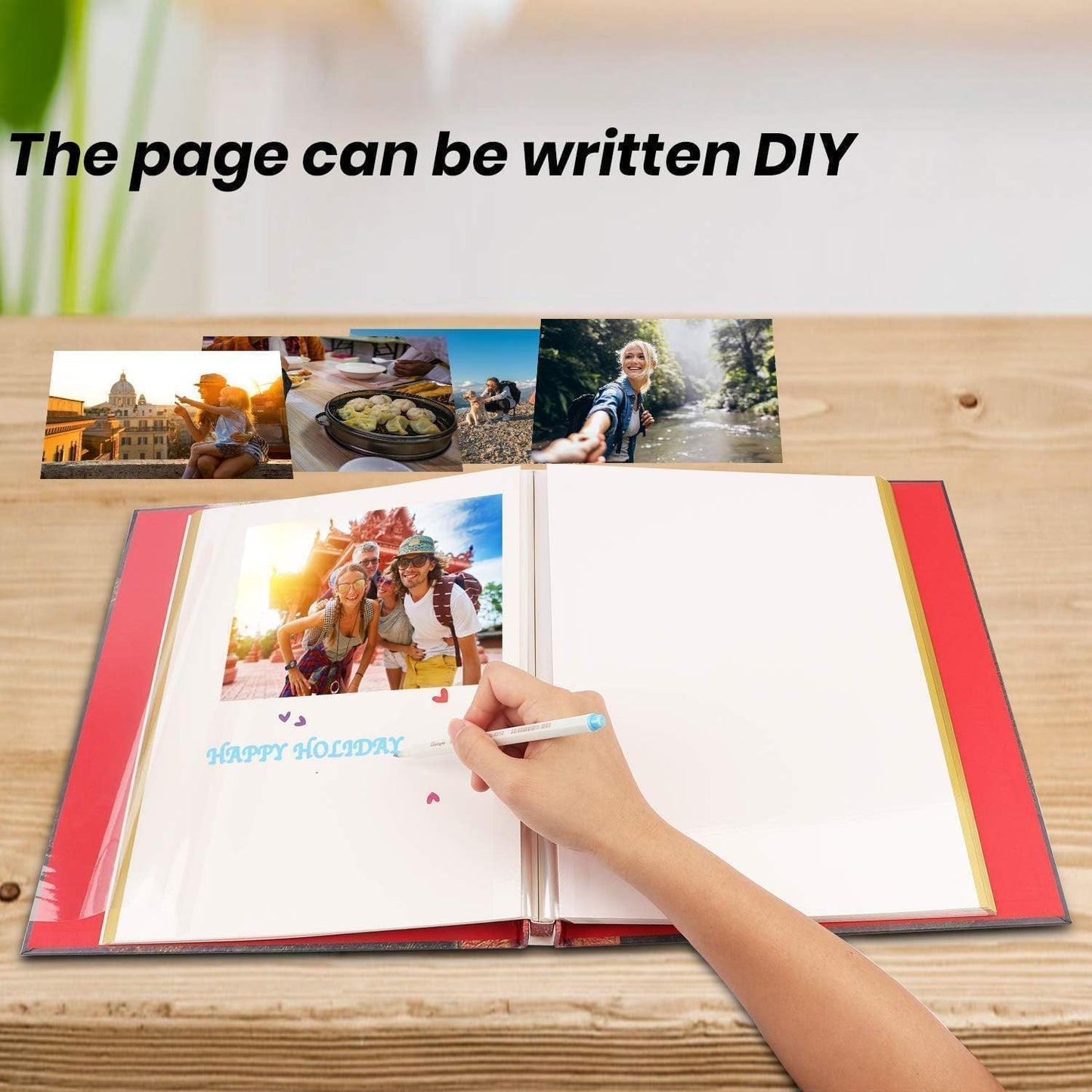 Large Adventure Book Photo Album Magnetic,13"x11.5",DIY,Handmade for Anniversary,Family Memories Accommodates 3x5 to 8x10 Photos Inspired by 'Up',Perfect for Couples,Friend,Travel Memories(Leather)