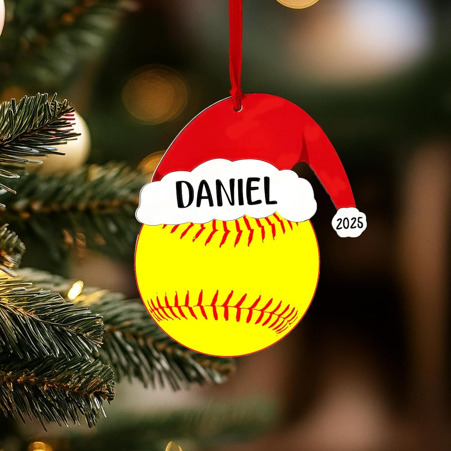 Personalized Softball Christmas Ornament 2025, Custom Christmas Tree Ornaments with Name, Team Ornament, Softball Coach Gift, Hanging Decor, Gifts for Sports Lovers Boys, Xmas Gift 2025