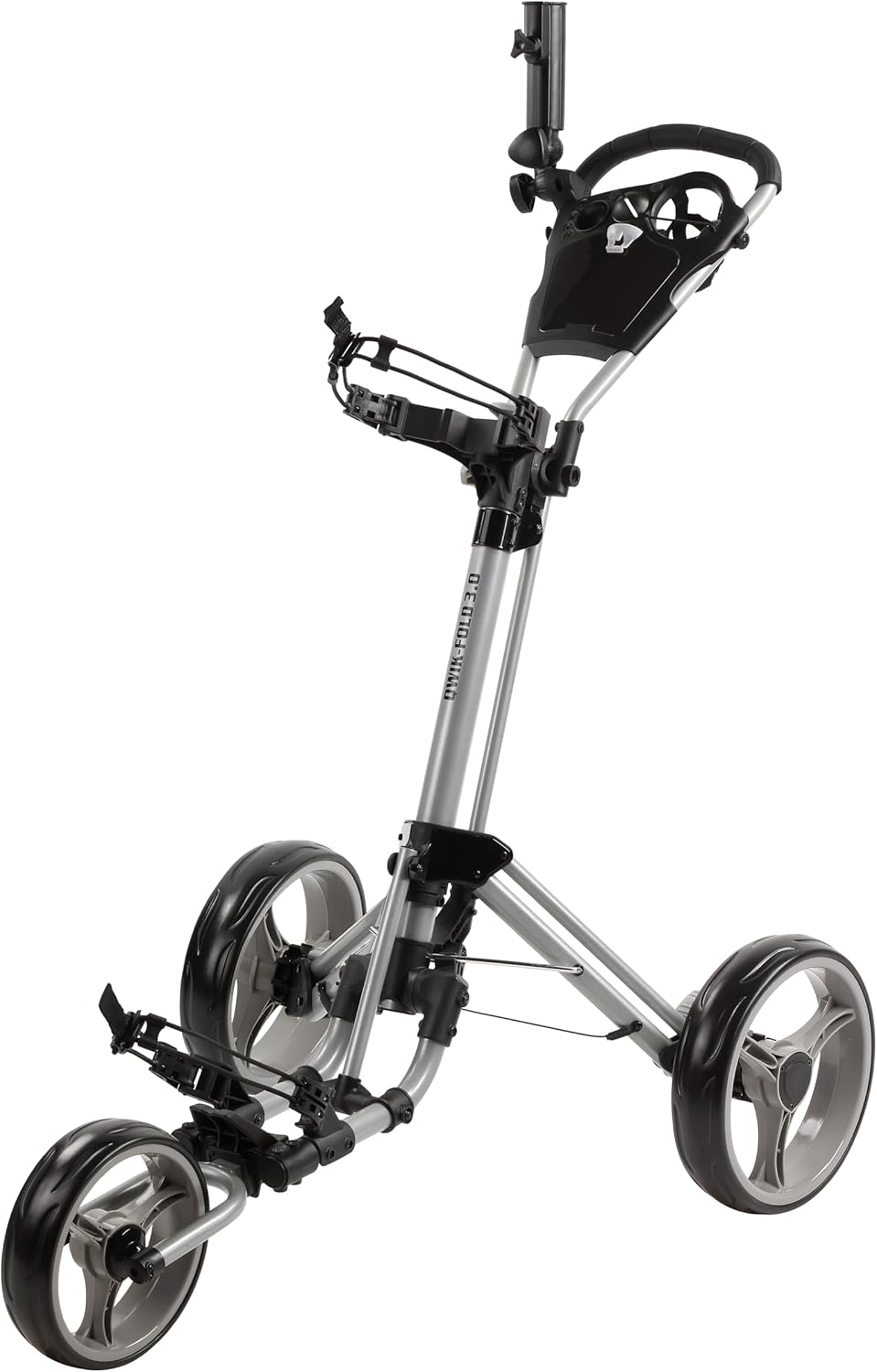 Golf Push Cart 3 Wheel with Foot Brake – 1-Second Fold/Unfold, Adjustable Handle, Umbrella Holder, Beverage Compartment & Storage | Lightweight Aircraft-Grade Aluminum Frame